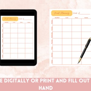 Printable Meal Planner 3 Sizes: Letter, A4, A5 Meal Prep, Meal Plan, A5 ...