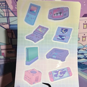 ABSTAND Pastel Konsolen Sticker Bogen