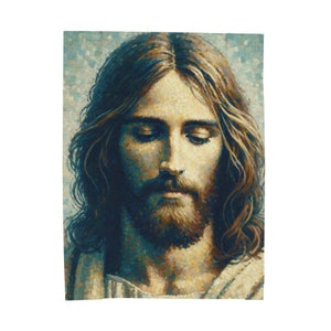 Jesus Throw - Jesus Blanket, Christian Blanket, Throw Blanket, Catholic Blanket, Virgin Mary, LDS Art, Bible, The Lord,