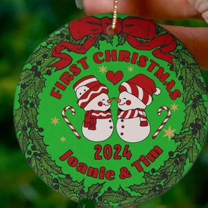First Christmas Together 2024 Ornament Married First Year Together Christmas Personalized Christmas Ornament