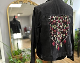 Jean Jacket with Tatreez Design