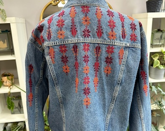Jean Jacket with Tatreez Design