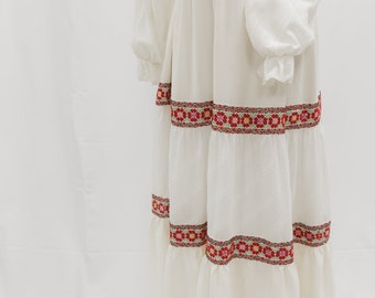 Handmade One-of-a-Kind Maxi Cream Tatreez Dress