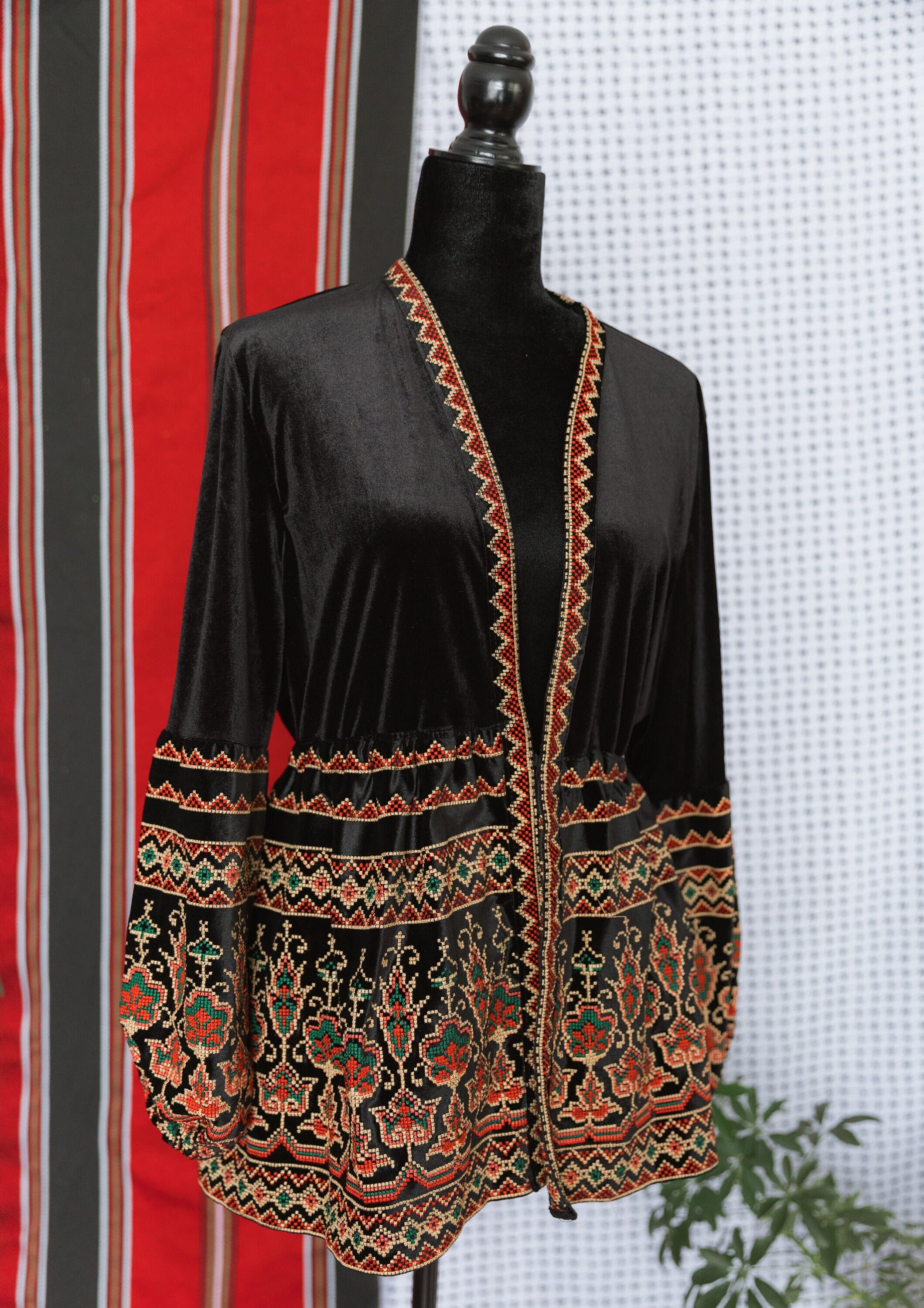 Black Tatreez Cardigan