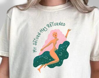 Chemise Kacey Musgraves My Saturn Has Return T-shirt court oversize T-shirt Deeper Well pour amateur d'astrologie T-shirt carré Chemise céleste