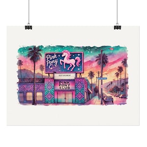 Pink Pony Club Art Print - Watercolor Aesthetic, Dreamy West Hollywood