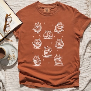 Hamster Shirt for Hamster Lovers, Cute Hamster T Shirt with Funny Line Art Rodent Illustrations, Comfort Colors Unisex Pet Owner Gift Tee