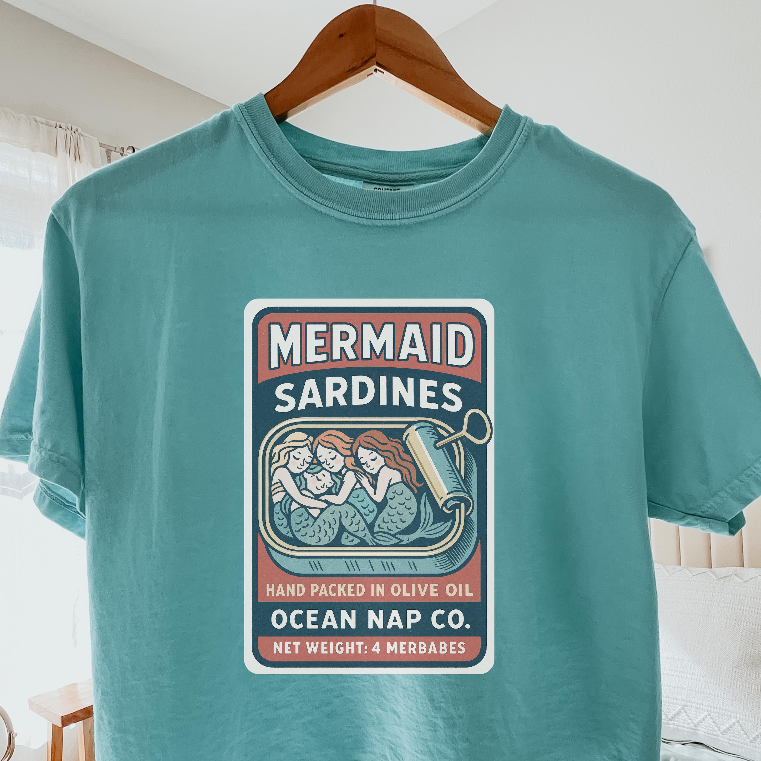 Mermaid Sardines T-shirt, Vintage Sardine Can Graphic Tee