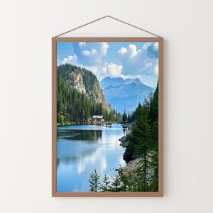 Lago Agnes, paisaje, parque nacional Banff, impresión, póster, decoración del hogar, lago alpino, terreno rocoso, paisaje, naturaleza, cielo, lago Louise