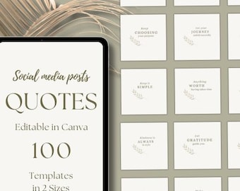 Plantillas minimalistas para publicaciones de Instagram: plantillas de Canva con frases motivacionales