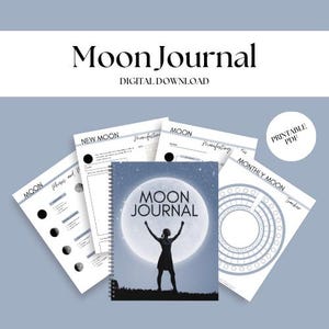 Moon Journal - Digital Download Journal - Moon Manifestation Journal - Digital Moon Planner - Digital Moon Journal -  Lunar Digital Journal