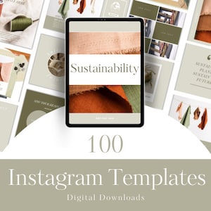 100 Instagram Templates - Small Business Templates Canva - Sustainability Instagram Templates - Templates for Instagram - Posts & Stories