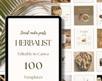 Herbal Instagram Templates – Wellness Social Media (Digital Download)