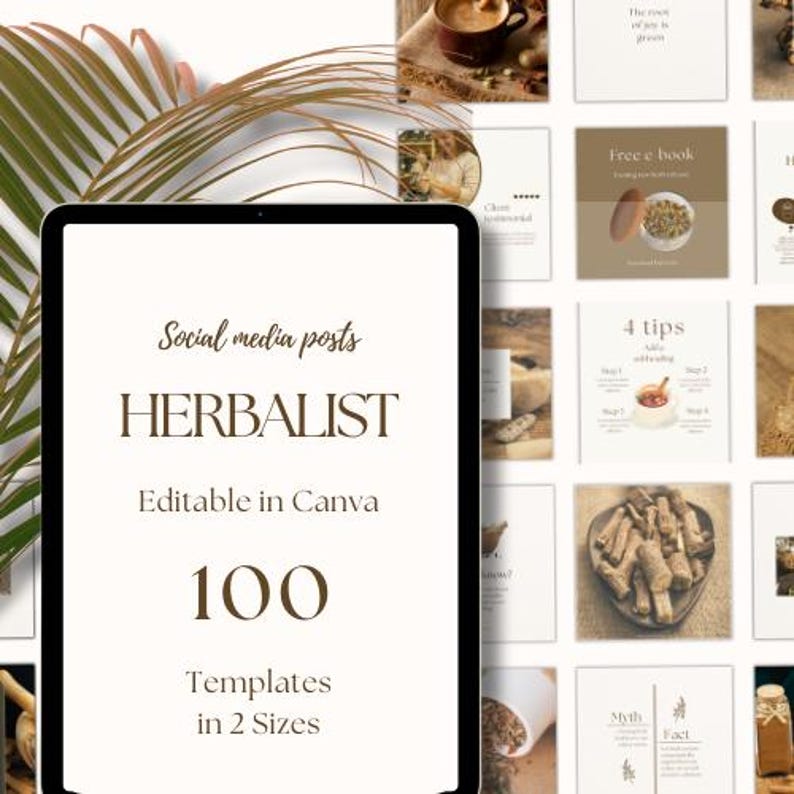Herbal Instagram Templates – Wellness Social Media (digital Download ...