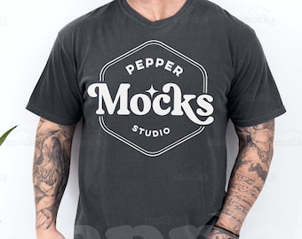 Comfort Colors 1717 Pepper T-Shirt Mockup | Mens XL (Digital Download)