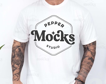Comfort Colors White T-Shirt Mockup | C1717 Mens Tee (Digital Download)
