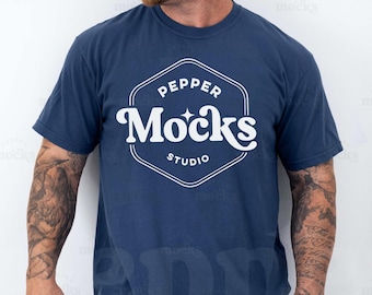 Comfort Colors Midnight T-Shirt Mockup | Mens C1717 (Digital Download)