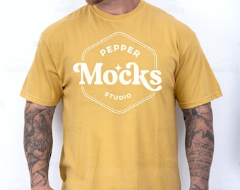 Mosterdcomfortkleuren T-shirtmodel | Heren C1717 (digitale download)