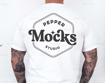 White Comfort Colors T-Shirt Mockup | Mens C1717 Back View (Digital Download)