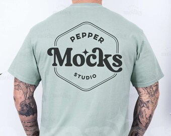 Comfort Colors 1717 Bay T-shirt achterkant mockup | Echt model (digitale download)