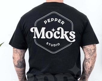 Mockup zwart T-shirt achterkant | Comfortkleuren 1717 (digitale download)