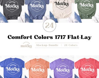Comfort Colors C1717 T-Shirt Flat Lay Mockup Bundle (Digital Download)
