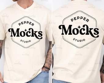 Comfort Colors Ivory T-Shirt Mockup | C1717 Mens Front & Back (Digital Download)