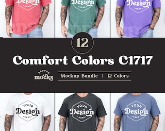 Comfort Colors C1717 T-shirt Mockup-paket | Herrtröja (digital nedladdning)
