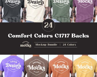 Comfort Colors C1717 T-shirtmodell bakifrån | 24 färger (digital nedladdning)
