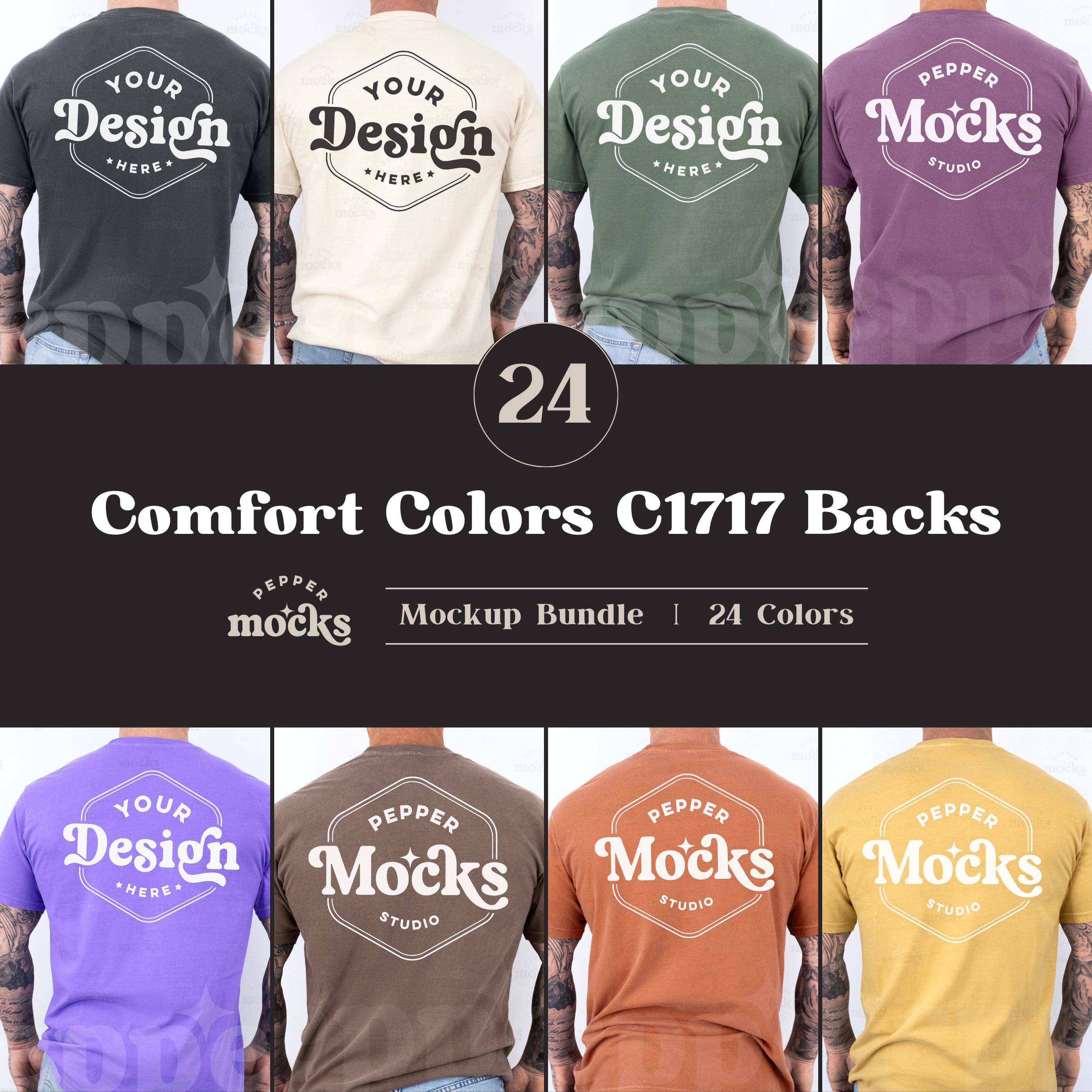 Comfort Colors C1717 T-shirt Mockup Back View | 24 Colors (digital