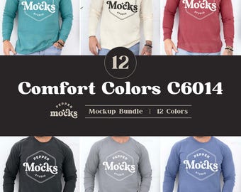 Modelbundel Comfort Colors C6014 | Heren-T-shirt met lange mouwen (digitale download)