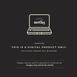 May include: A black and white illustration of a laptop computer with the text "PEPPER mocks" on the screen. The image includes the text "PLEASE NOTE, THIS IS A DIGITAL PRODUCT ONLY. NO PHYSICAL PRODUCT WILL BE SHIPPED. Images may be used for personal & comercial use. Images may not be be resold."