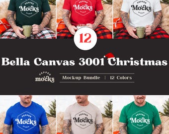 Bella Canvas 3001 T-Shirt Mockup | Real Male Model, 12 Colors (Digital Download)
