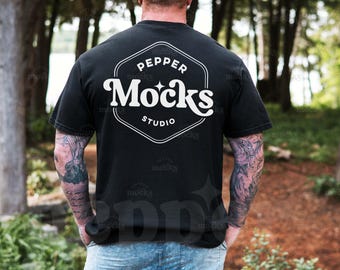 Comfort Colors Black T-Shirt Mockup | C1717 Back View (Digital Download)