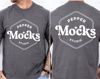 Charcoal Gildan 5000 T-Shirt Mockup | Male Model (Digital Download)