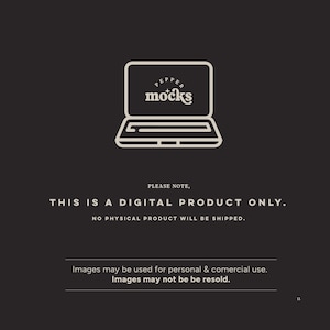 May include: A digital product graphic on a black background. The graphic features a laptop outline with the text "PEPPER mocks" on the screen. Below the laptop, the text reads "THIS IS A DIGITAL PRODUCT ONLY."