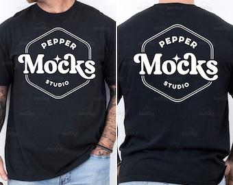 Comfort Colors Black T-Shirt Mockup | Mens C1717 Front & Back (Digital Download)