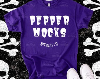 Gildan 5000 Purple Halloween T-Shirt Mockup | Flatlay (Digital Download)