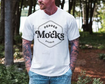 Comfort Colors White T-Shirt Mockup | Mens C1717 (Digital Download)
