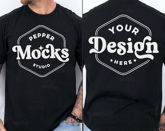 Gildan 64000 Black T-Shirt Mockup | Mens Shirt (Digital Download)