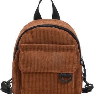 Mini Corduroy Backpack Brown, Beige and Black with Name/ Personalized Backpack image 6