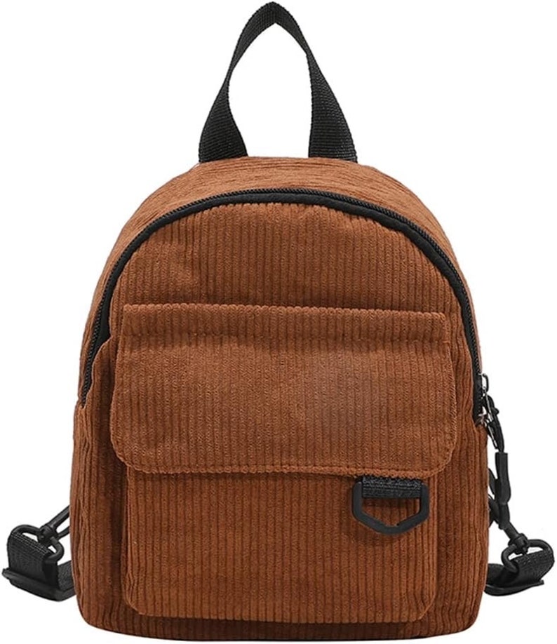 Mini Corduroy Backpack Brown, Beige and Black with Name/ Personalized Backpack image 6
