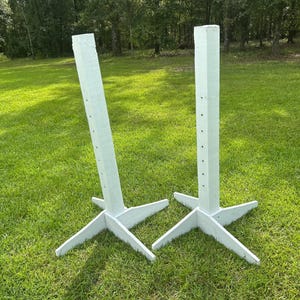 4ft Wooden Horse Jump Standards – Custom Colors, Name/Logo, Patterns, Height Markings, Weatherproof – Equestrian Training