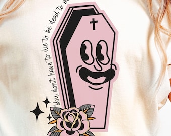 Coffin Graphic Tee: Sarcastic Goth Comfort Colors Shirt