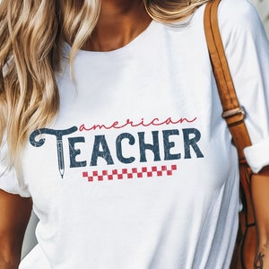 American Teacher Tee: Patriotic Coquette Style Shirt