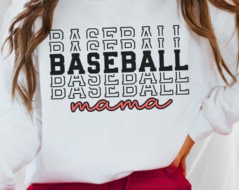 Sweat Baseball Mama : col rond unisexe confortable pour le match