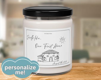 Bougie personnalisée Home Sweet Home : cadeau pour nouveau propriétaire