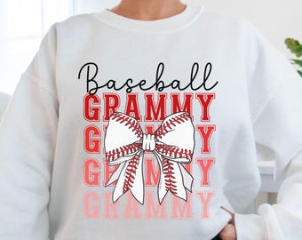 Sweat-shirt baseball Grammy : col rond unisexe, cadeau pour grand-mère