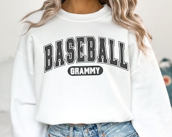 Sweat-shirt baseball Grammy : col rond unisexe en mélange épais