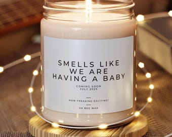 Bougie de soja parfumée Faire-part de bébé | Cadeau personnalisé